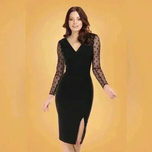 Collectif 50’s retro dark romantic Whimsigoth black pencil dress size 4x NWT